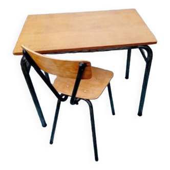 School desk and chair