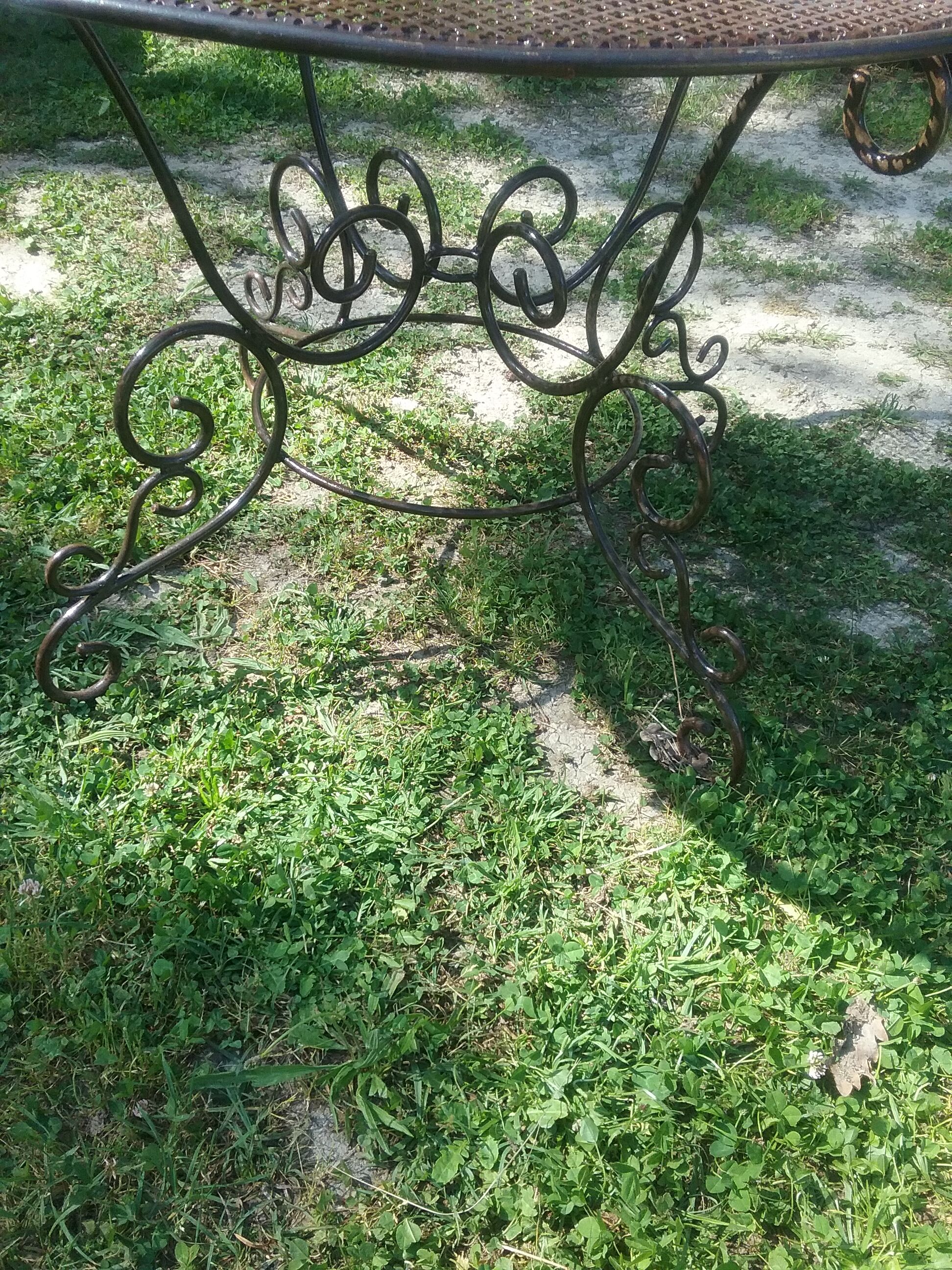 Wrought iron garden furniture