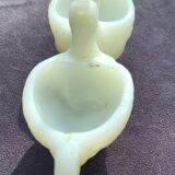 Salerons poules en opaline verrerie Schmidt