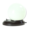 Bakelite And White Opaline Glass Ball Table Lamp Of Communist Era, Czechoslovakia