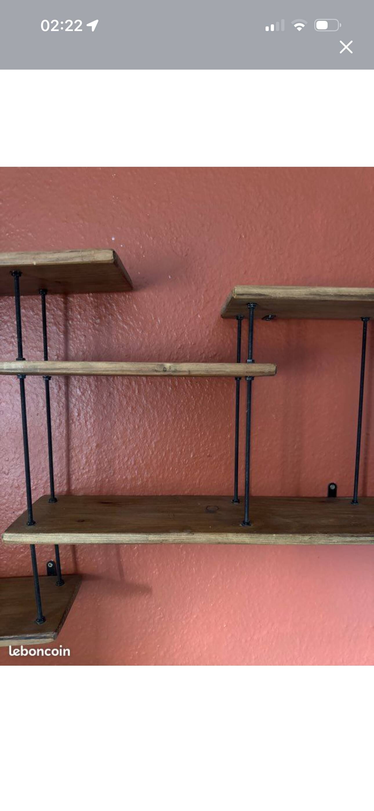 Industrial style wall shelf
