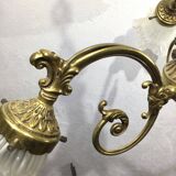 3-light chandelier in bronze and glass tulips