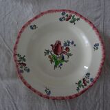 5 hollow plates faience de gien - model lorraine fleurs