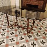 Dining table 70 by Pierre Jolliet mahogany and brass