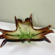 Sculptural blown glass bowl, mid-century.