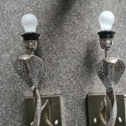 Heavy Pair of Cobra Wall Lights