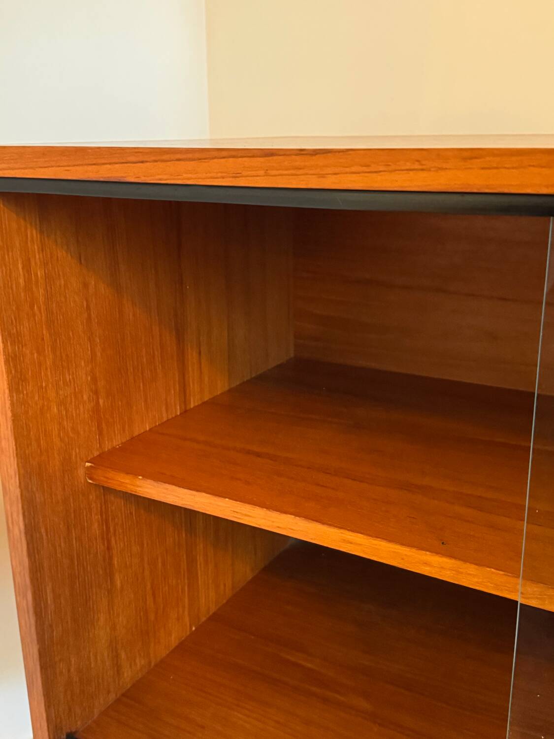 Low teak display cabinet
