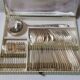 37-piece cutlery set in silver metal with Art Deco decor in box
