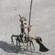 Vintage sculpture in recovered metal, La corrida and its actors