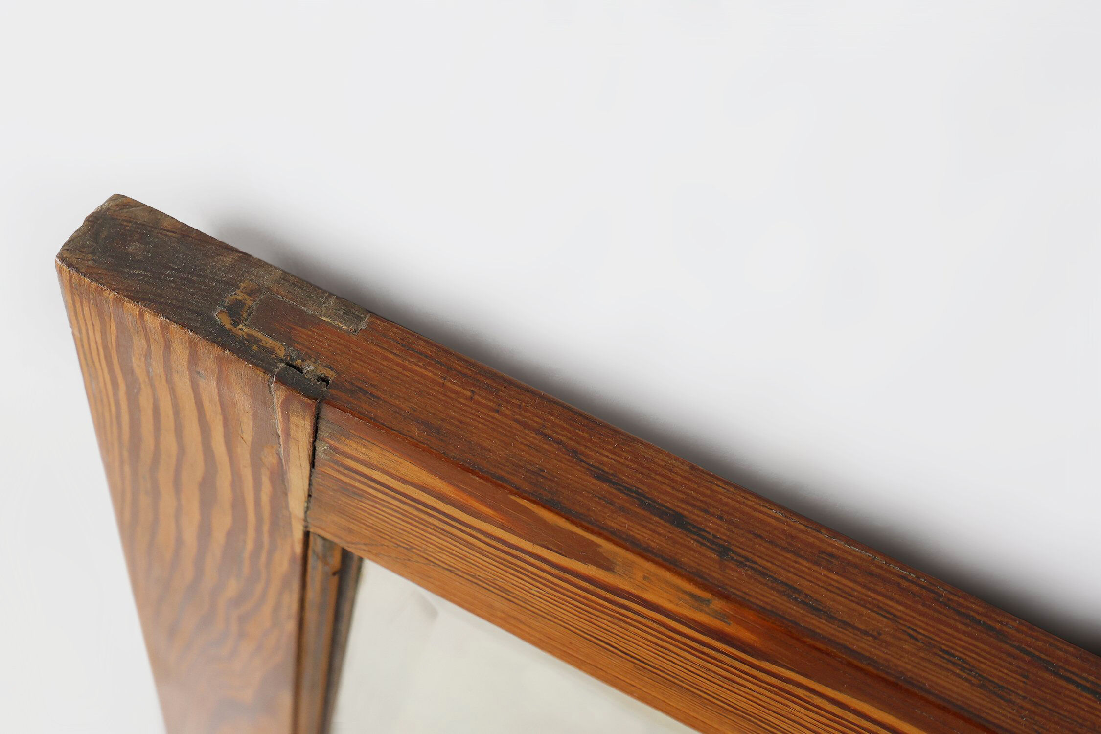 French Mirror with Warm Pine Wood Frame, 1900s