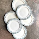 6 Salins flat plates in iron earth, “Moustiers” service