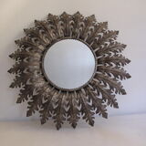Miroir soleil en fer oxydé 54cm