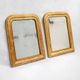 Set of two small French Louis-Philippe gilt red mirrors from the 19th century.