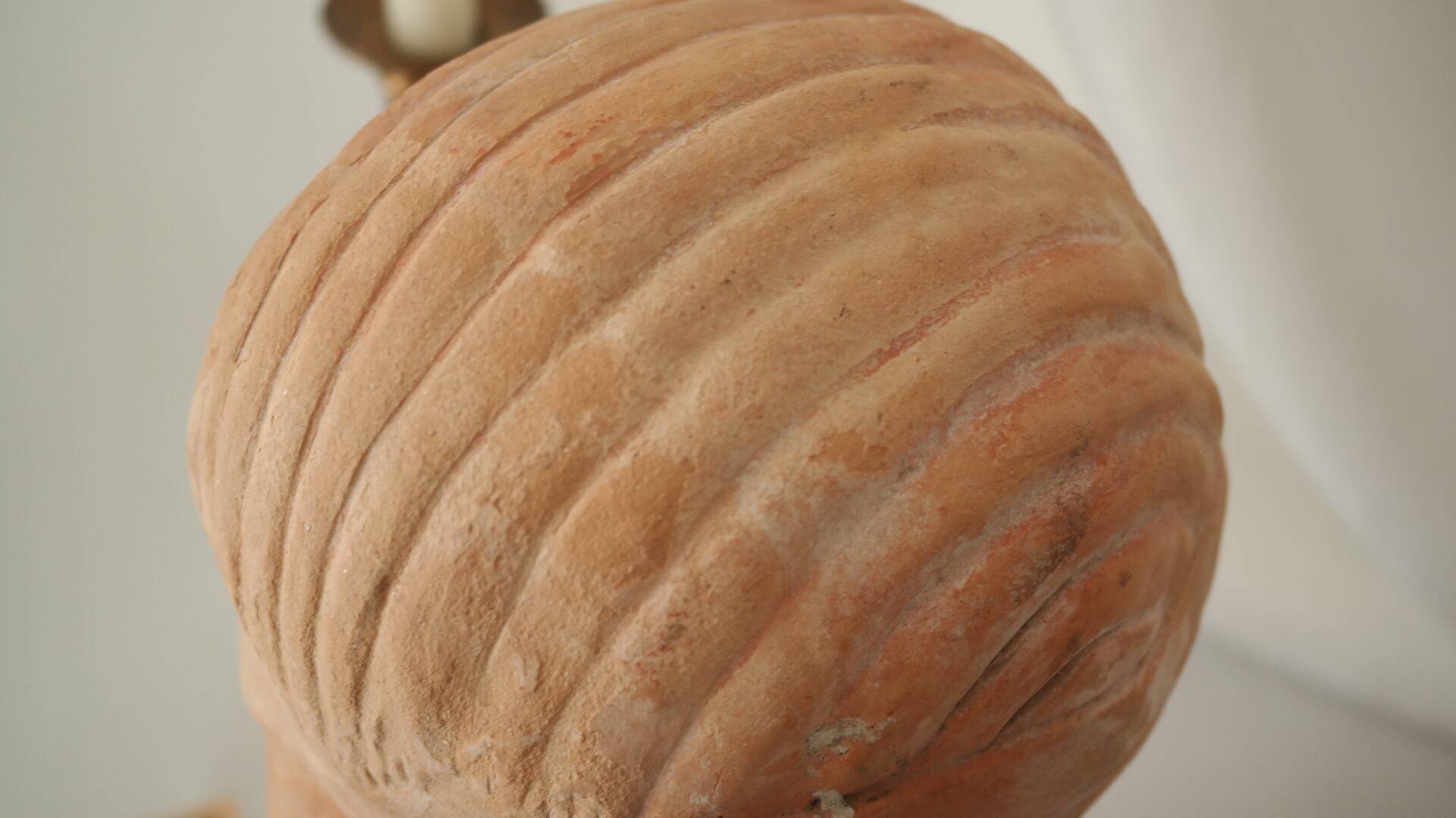 Ancient terracotta bust signed Beaulieu