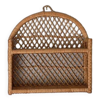 Rattan wall shelf