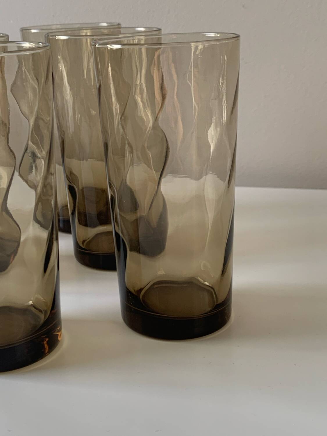 Vintage smoked glass glasses