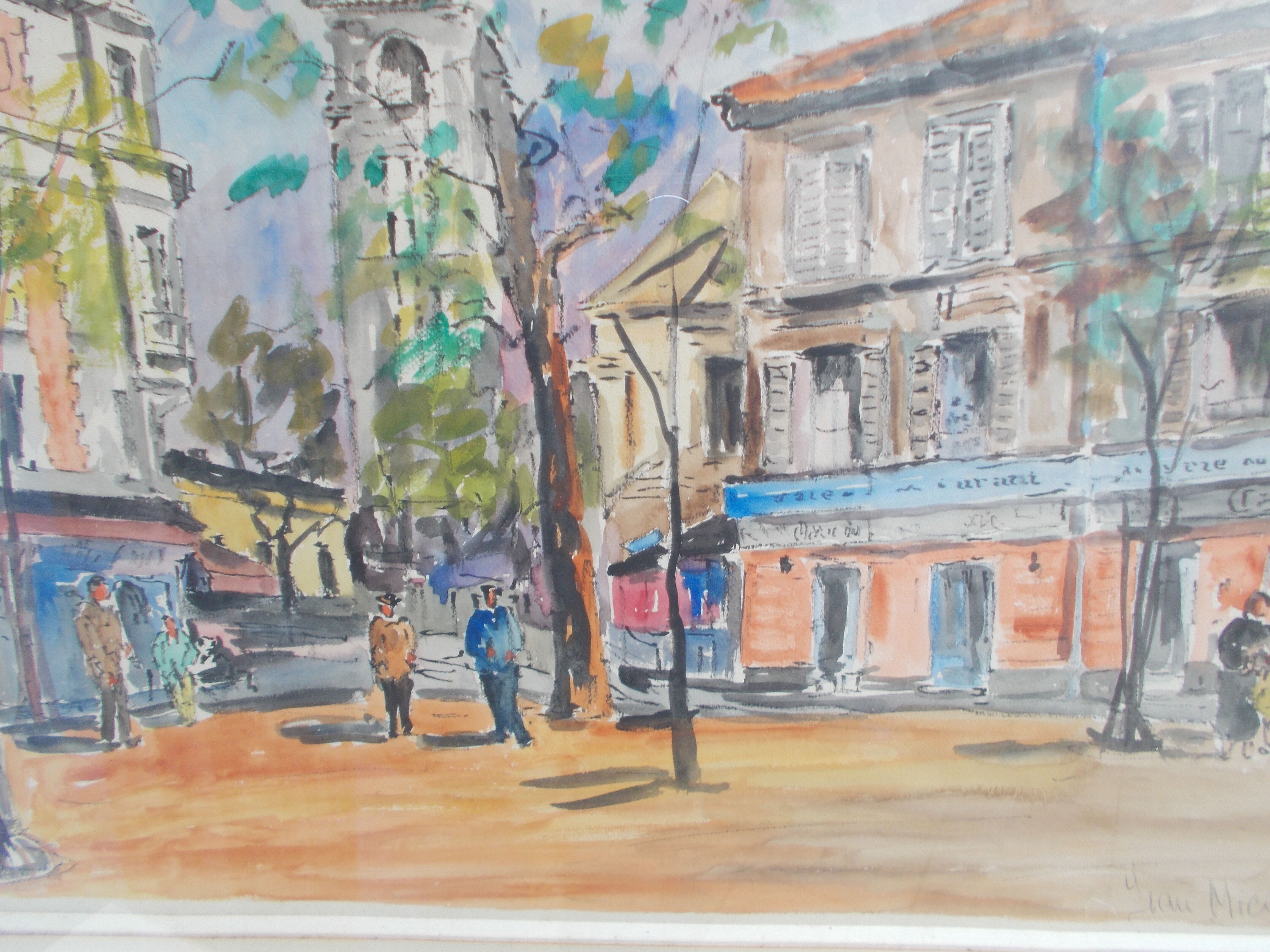 Watercolor painting Paris 1954 Jean Micas