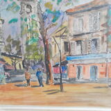 Watercolor painting Paris 1954 Jean Micas