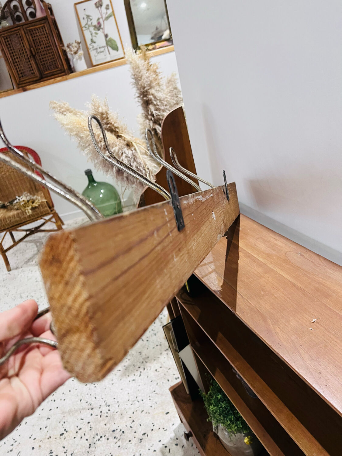 School hooks wood and metal