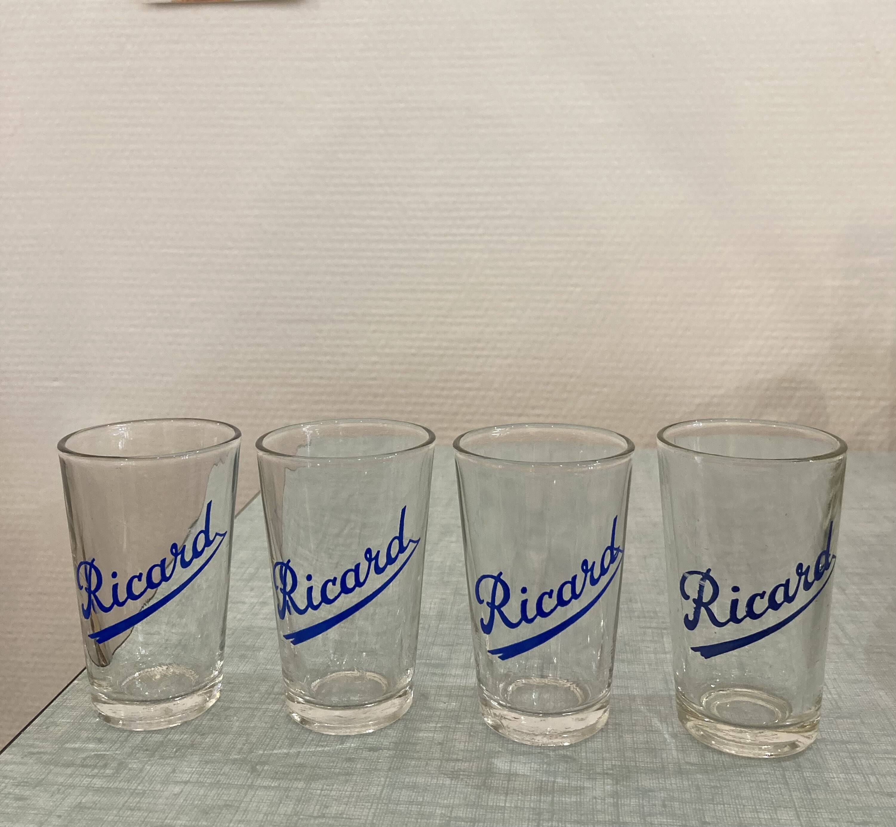 Set of 4 small vintage Ricard glasses
