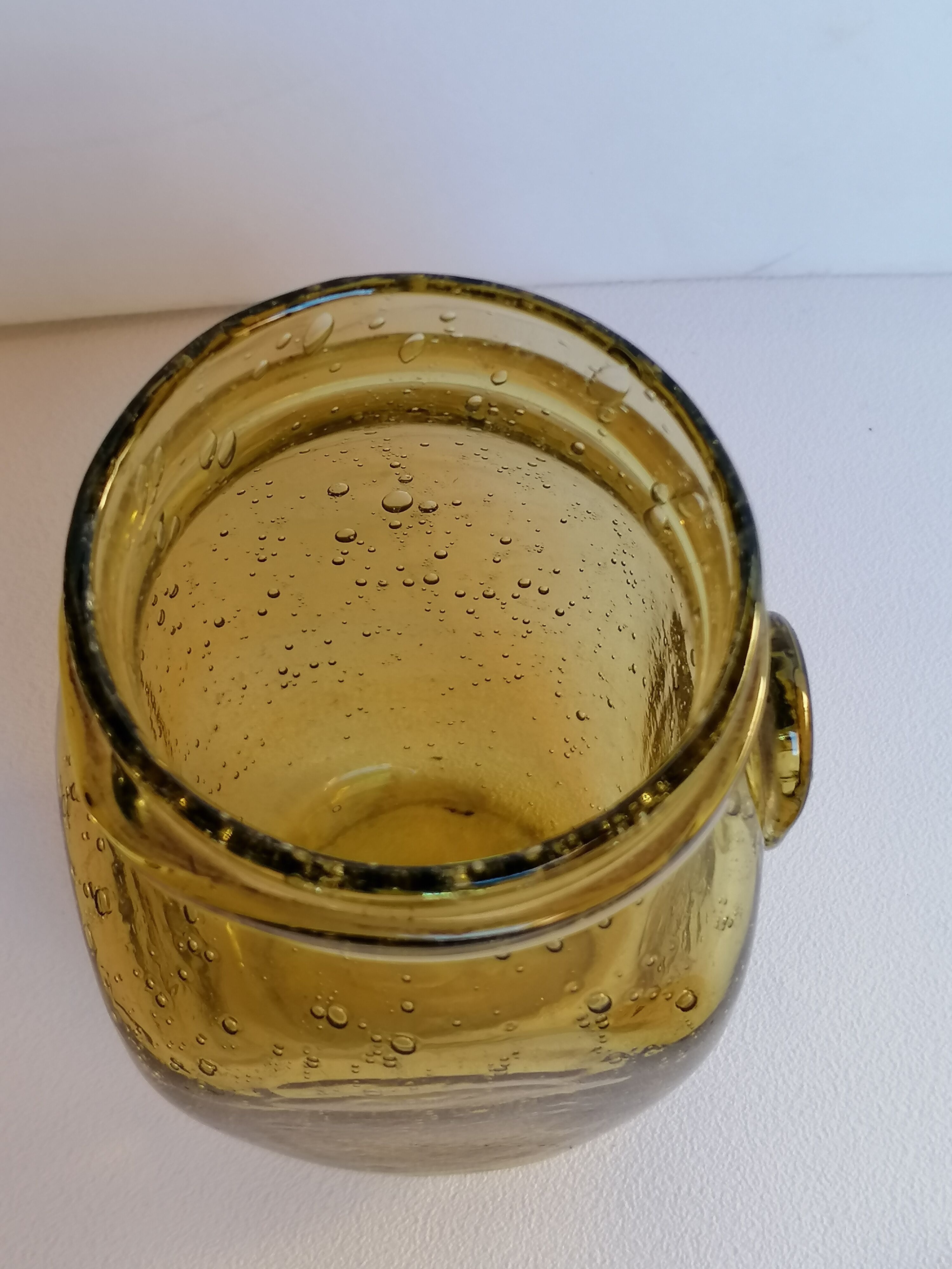 Biot bubbled glass jar