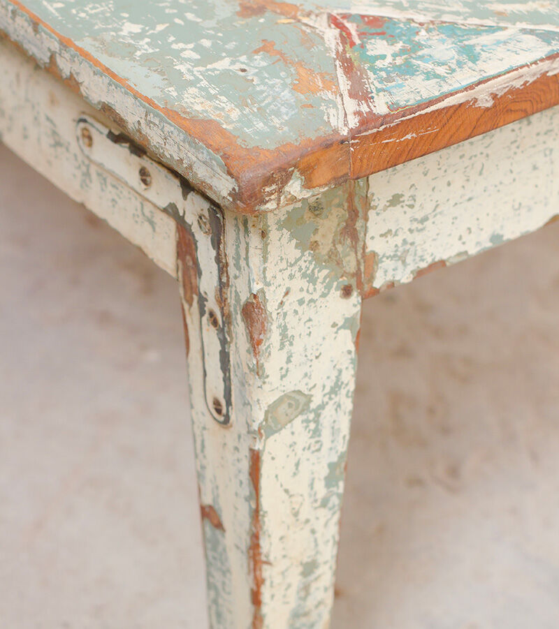 Wooden farmhouse bench