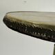 Mid-century side table in green marble with a brass base, 1960s, Italy.