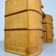Old beech desk in art deco style with drawer, vintage 60s