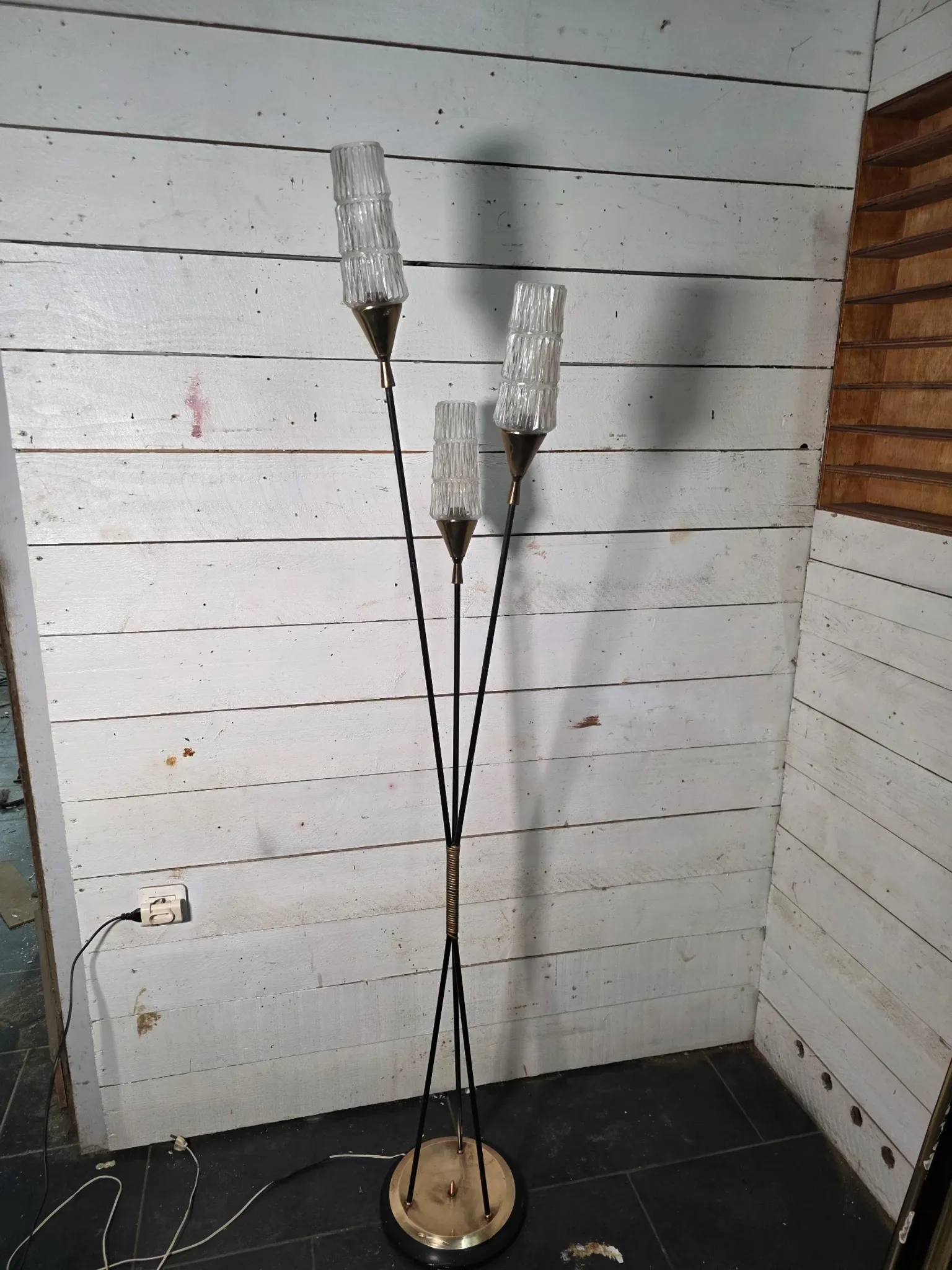 Lampadaire vintage 3 feux des années 60