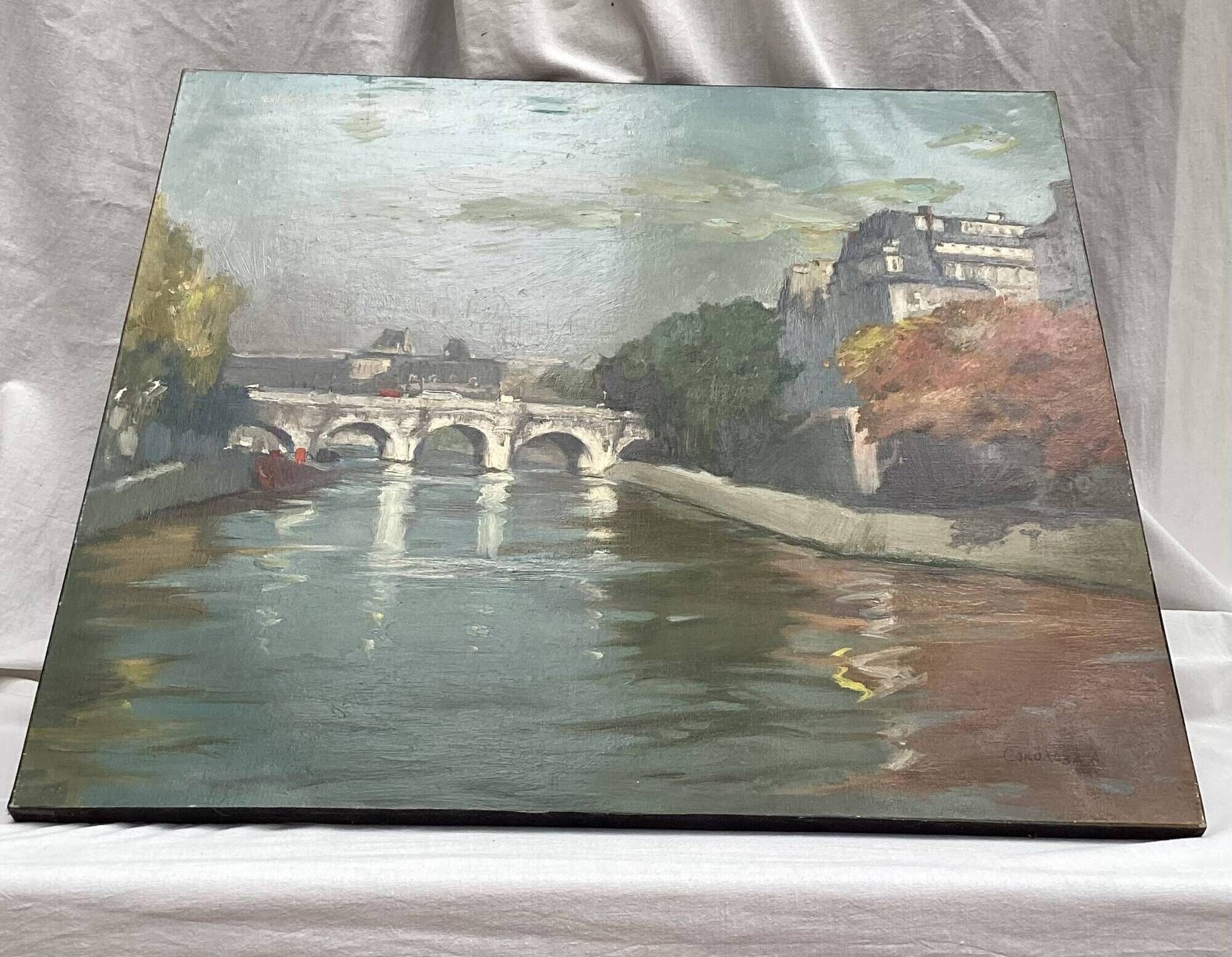 Painting signed Oil on canvas circa 1989 dimension: height -67cm- Length -73 cm-