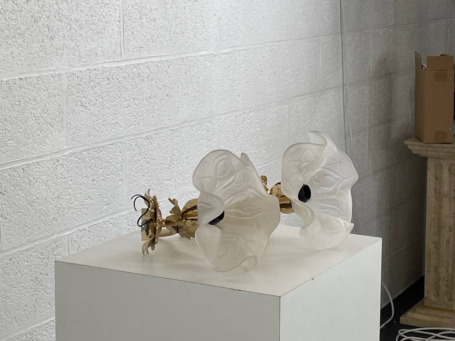 Pair of vintage golden wall lights