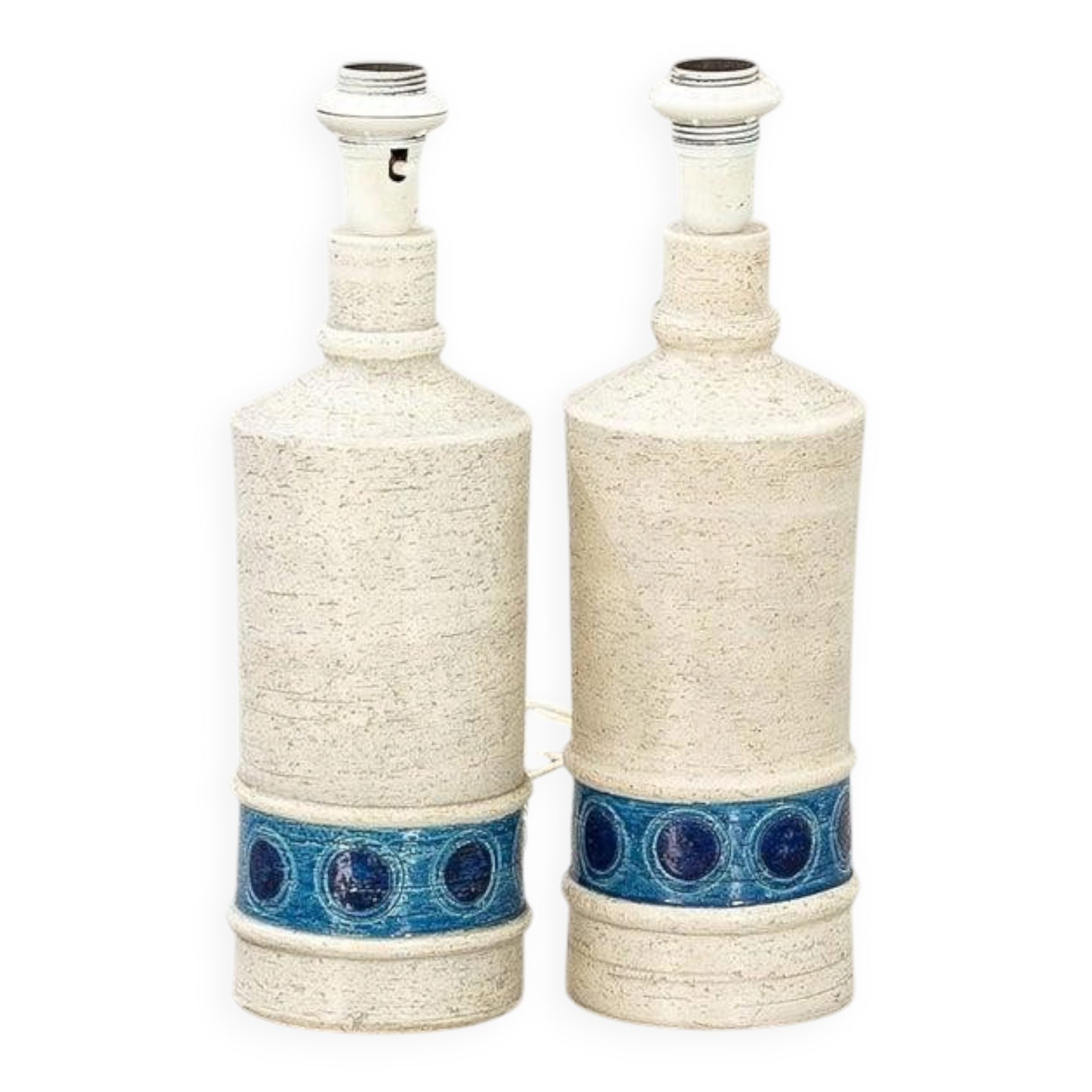 Aldo Londi desk lamps in ceramic by Bitossi Italy 1960 Signed