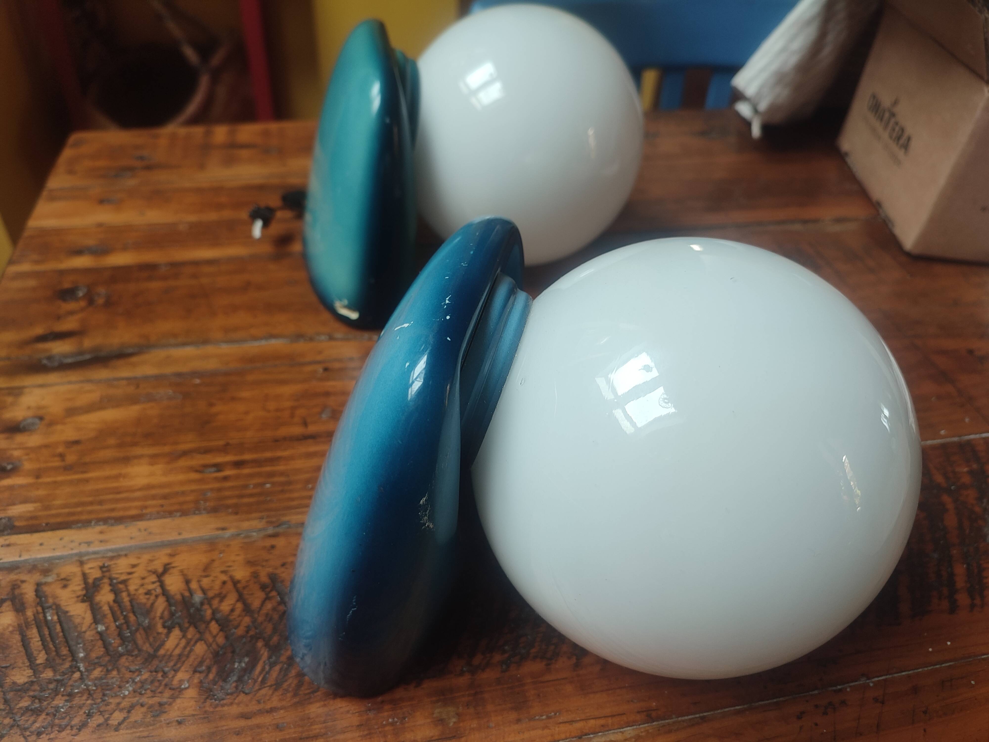 Rare pair of 70s wall lights