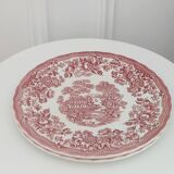2 Tonquin pink plates – Myott Staffordshire – vintage English earthenware