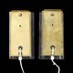 Pair of Orrefors wall lights in cast glass and brass, Sweden 1960.