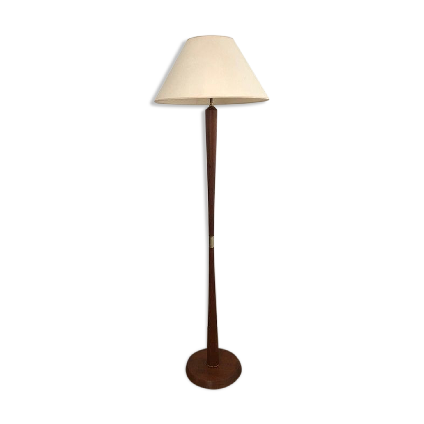 Floor lamp in exotic wood and brass