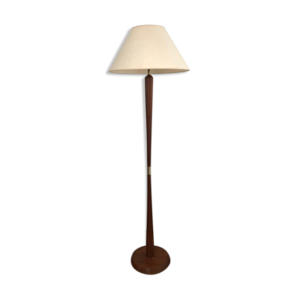 Floor lamp in exotic wood and brass