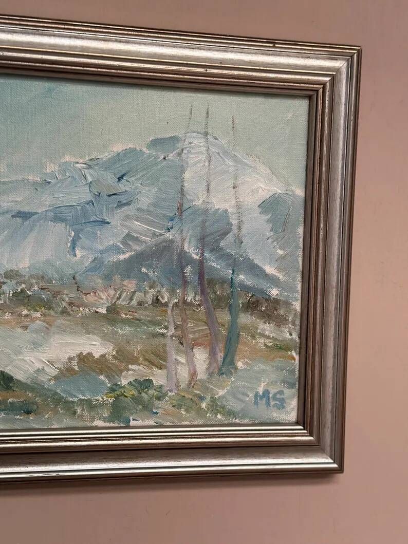 Original Swedish Oil Painting - "Nature Scene" by Maja Sjöberg - Signed - Vintage and Framed - 35.5 × 43.5 cm (14" × 17.1")