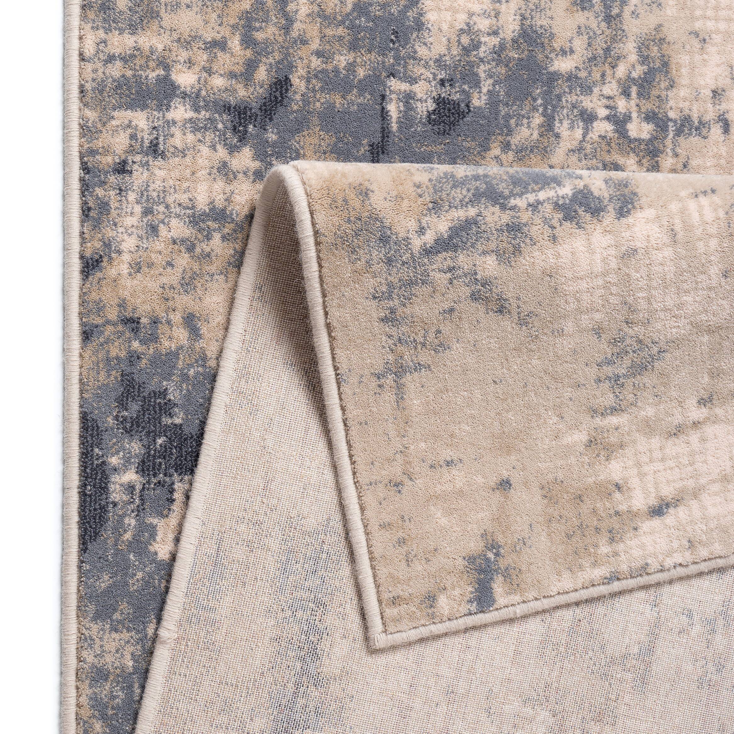 Wool rug 2.4x3.4 m Abstract blue and beige