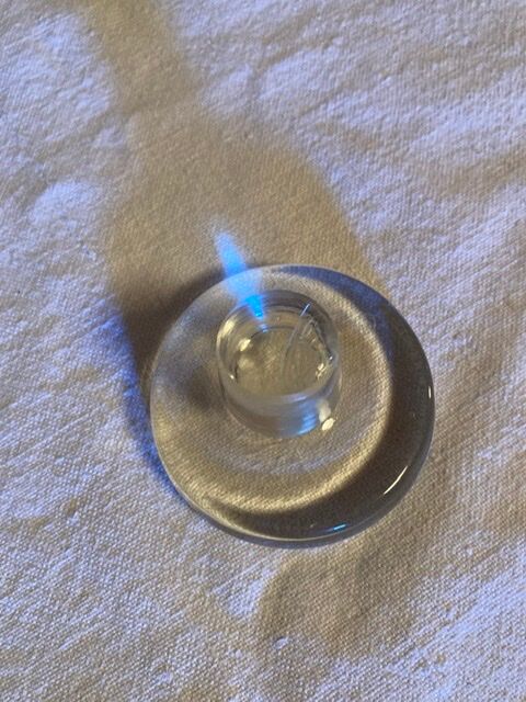 Glass carafe engraved with flowers