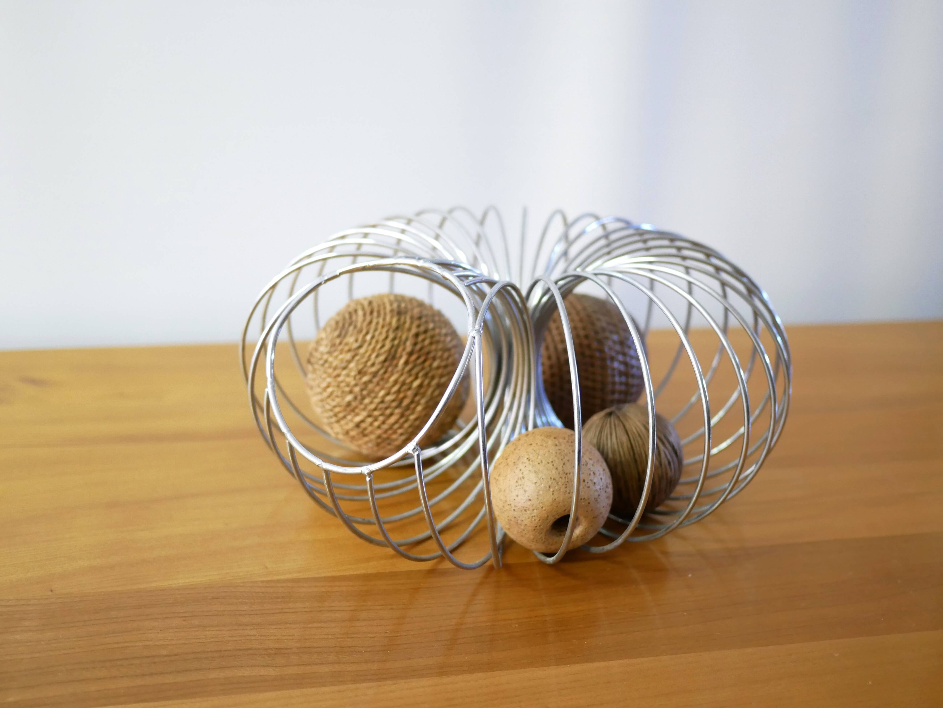 Vintage metal fruit basket