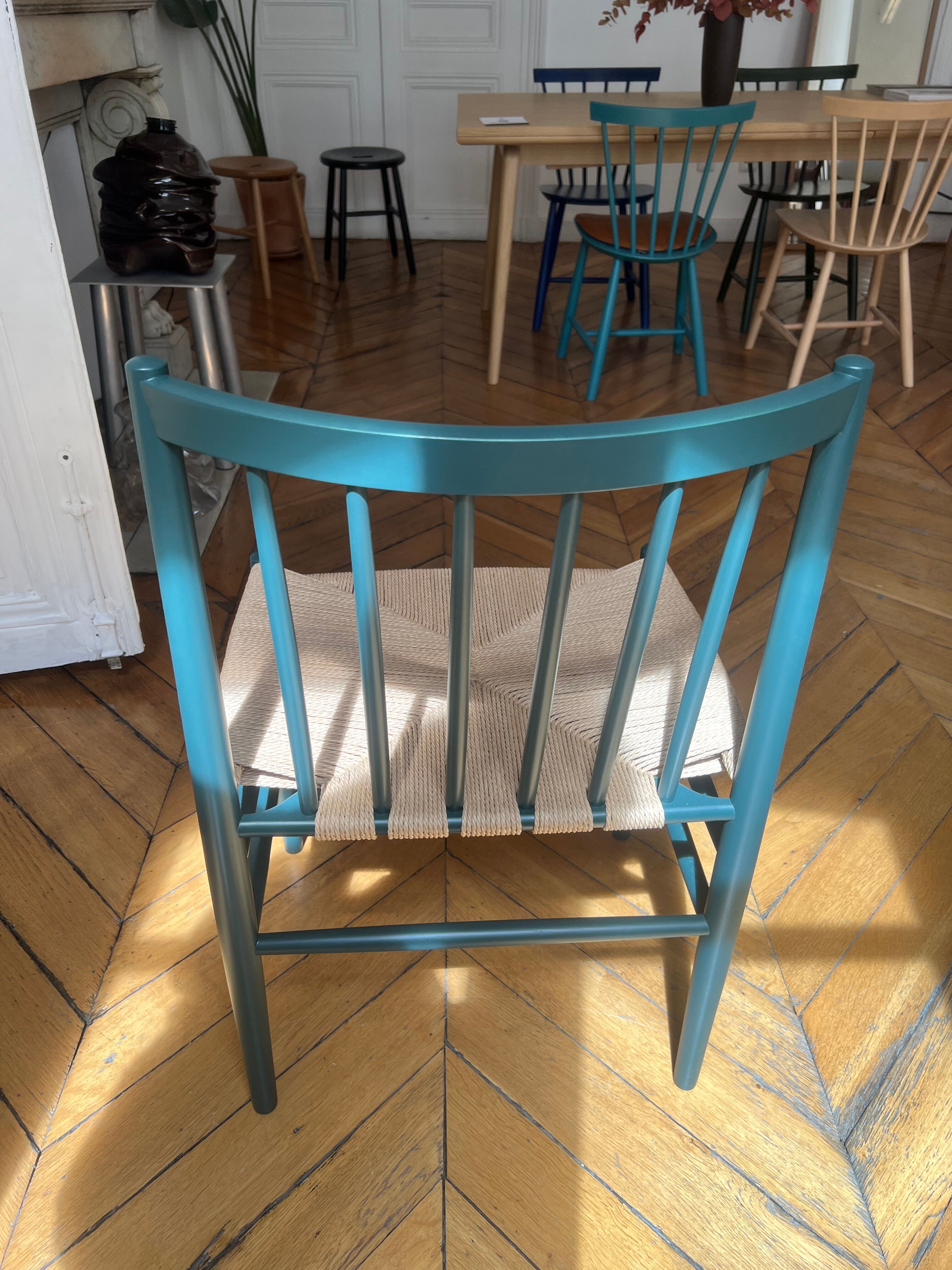 Wooden chair, FDB Mobler J80 forest green