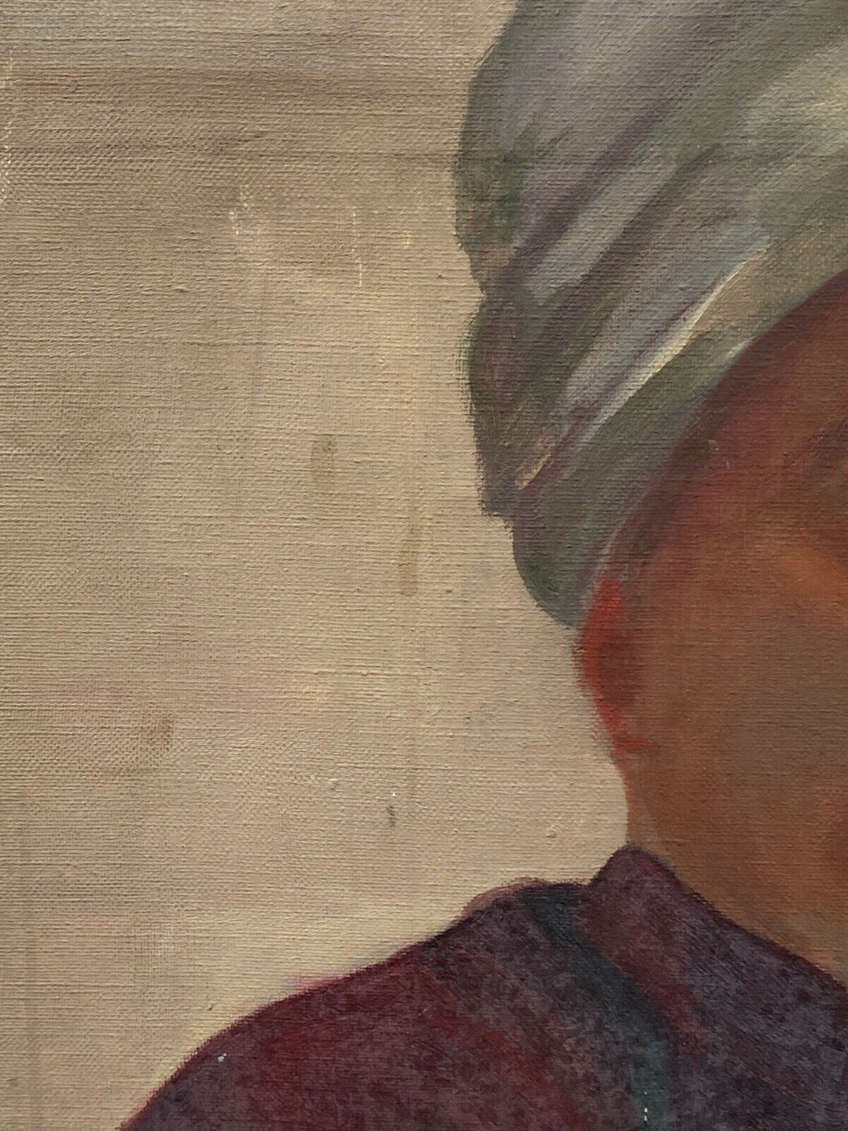 Huile toile Gabrielle Guillot de Raffaillac personnage oriental turban