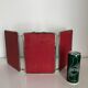 Mirror triptych vintage raspberry barber 1960 - 23 x 56 cm