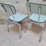 Pair of formica and aluminium chairs