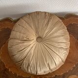 Coussin velours rond lamé or