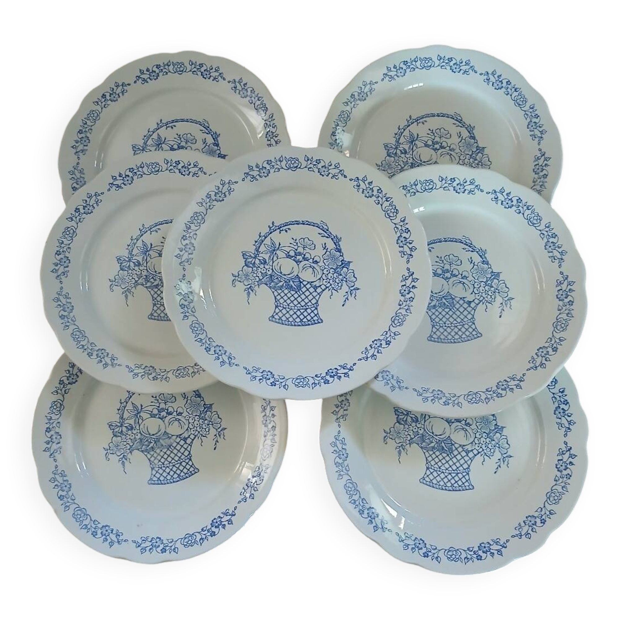 7 antique dinner plates
