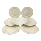 8 flat plates, color Ivory made in france Digoin Sarreguemines