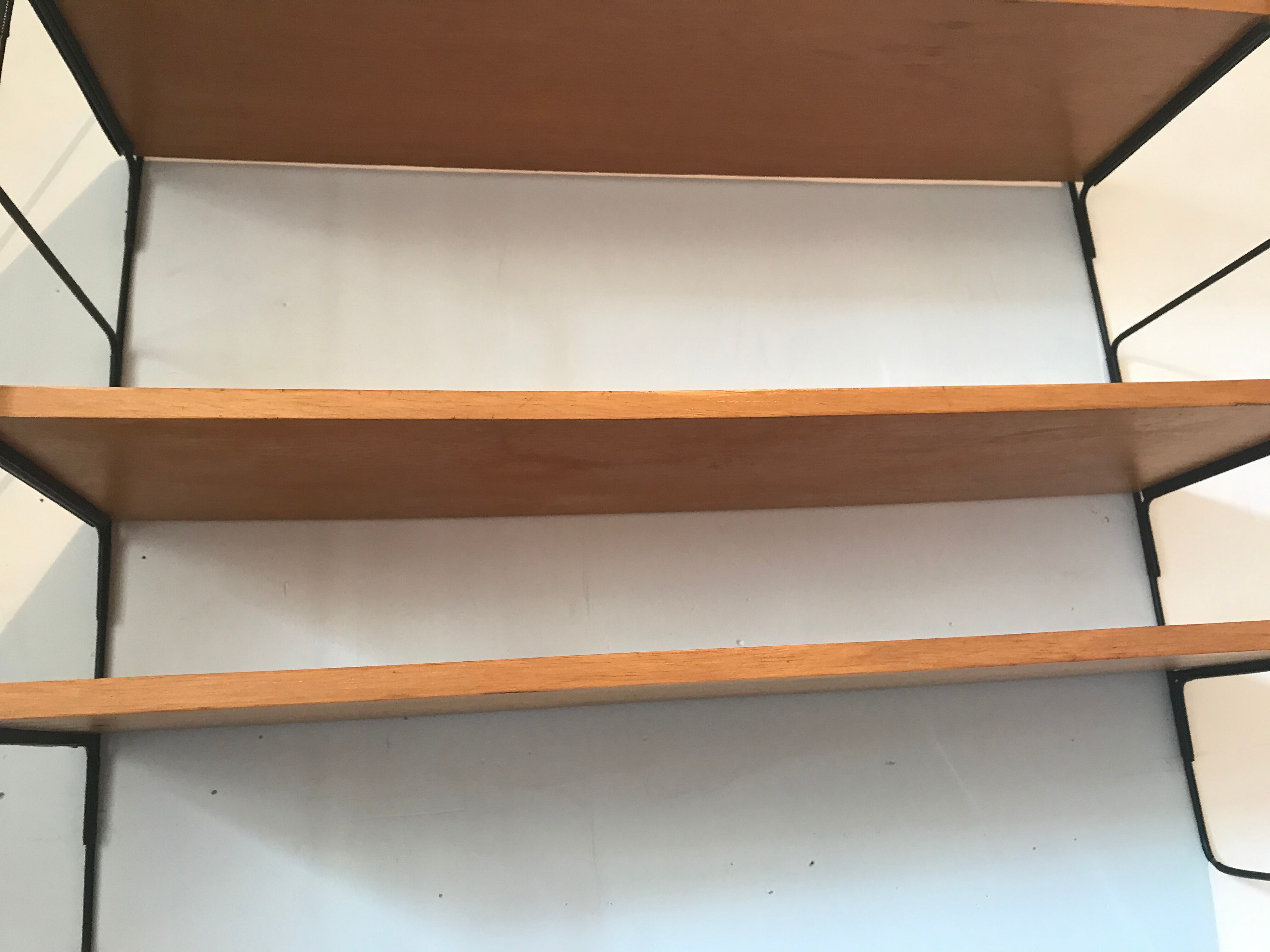 Vintage thong shelf wood and metal