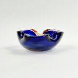 Mid-Century Blue Murano Glass Bowl/Ashtray by Flavio Poli for Seguso, 1960s